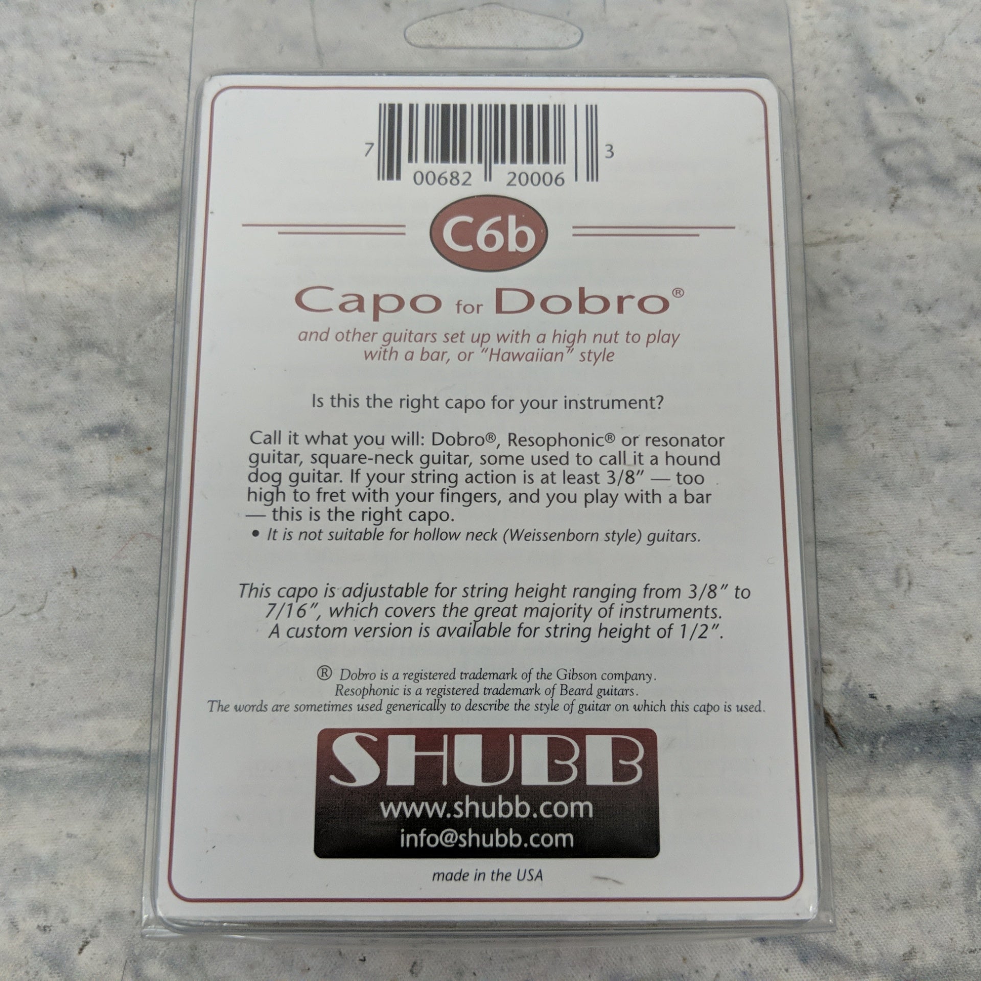 Shubb C6B Dobro Capo