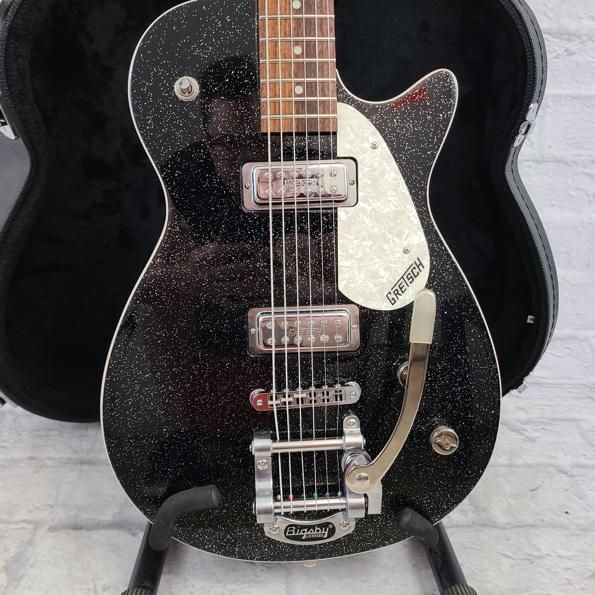 Gretsch G5260 Electromatic Baritone Electric Guitar w/ Bigsby, Hardshell Case - Black Sparkle