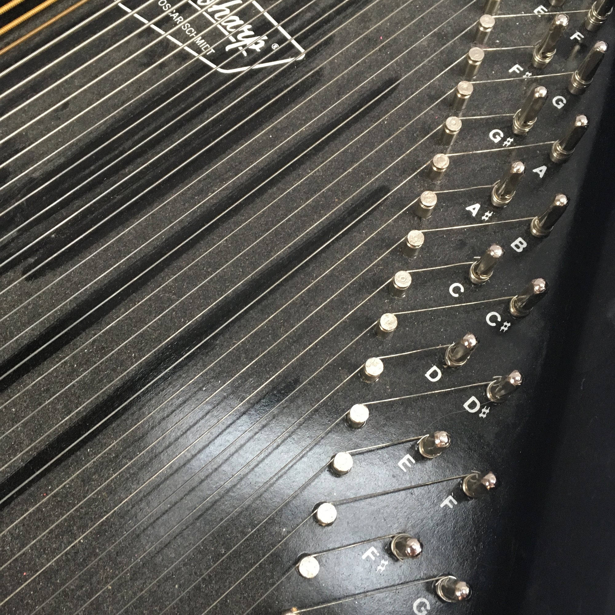 Oscar Schmidt Black Auto Harp w/ case as-is