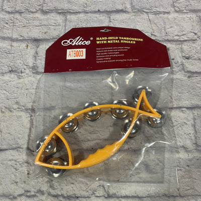 Alice Yellow Fish Hand-Held Tambourine