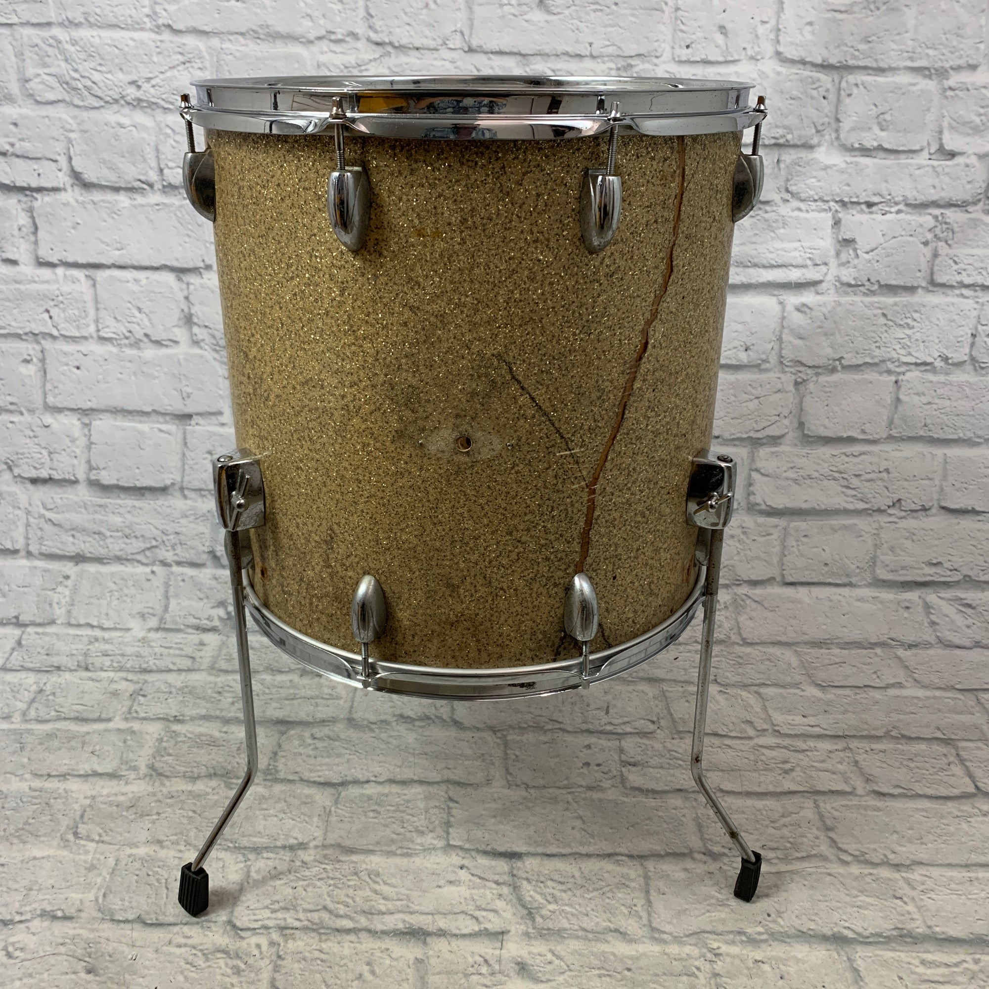 Unknown Brand MIJ Floor Tom 14" x 16" Gold Sparkle