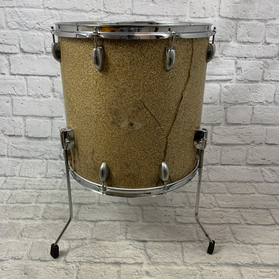 Unknown Brand MIJ Floor Tom 14" x 16" Gold Sparkle