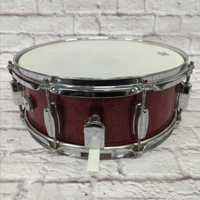 Unknown Vintage MIJ Made in Japan 14x5" Snare Drum Red Sparkle