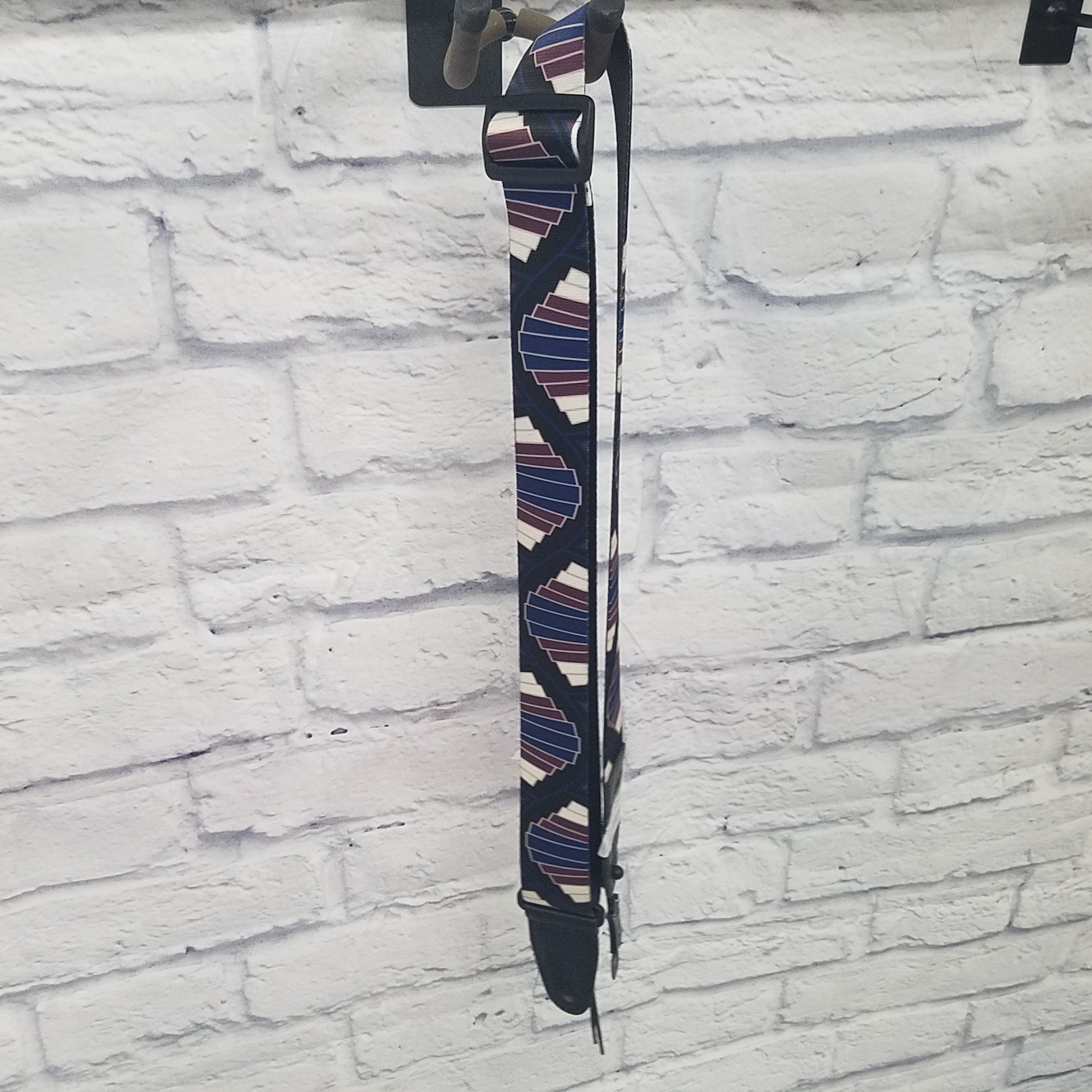 Levy's Poly Guitar Strap - Black/Blue/Brown Pattern