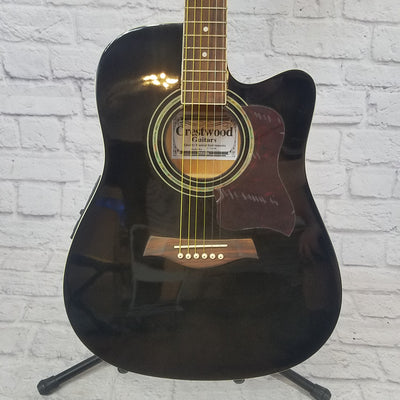 Crestwood 2017EQBBK Thinline Acoustic Electric Guitar