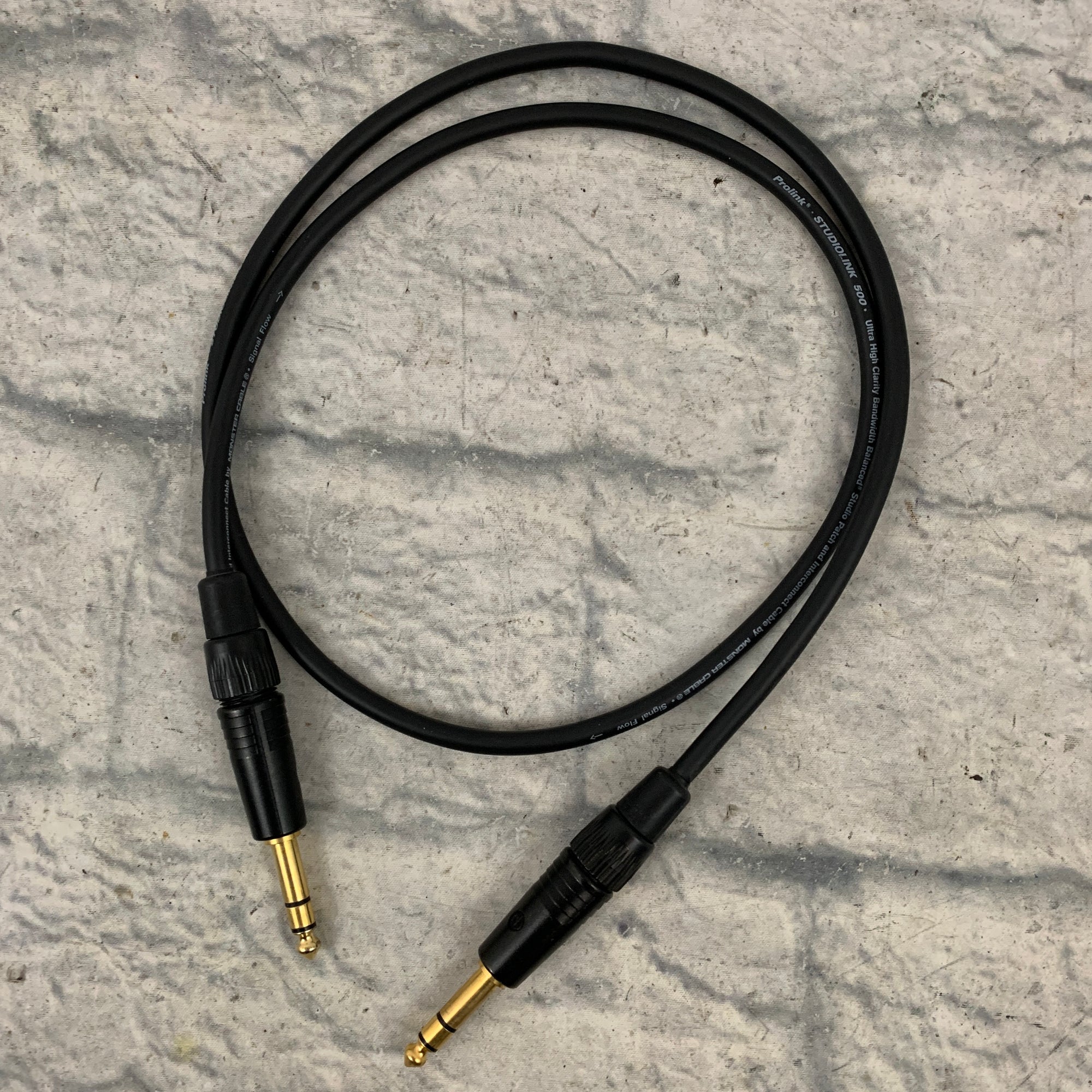 Monster 1/4" TRS Prolink StudioLink 500 Cable Patch Interconnect 3ft