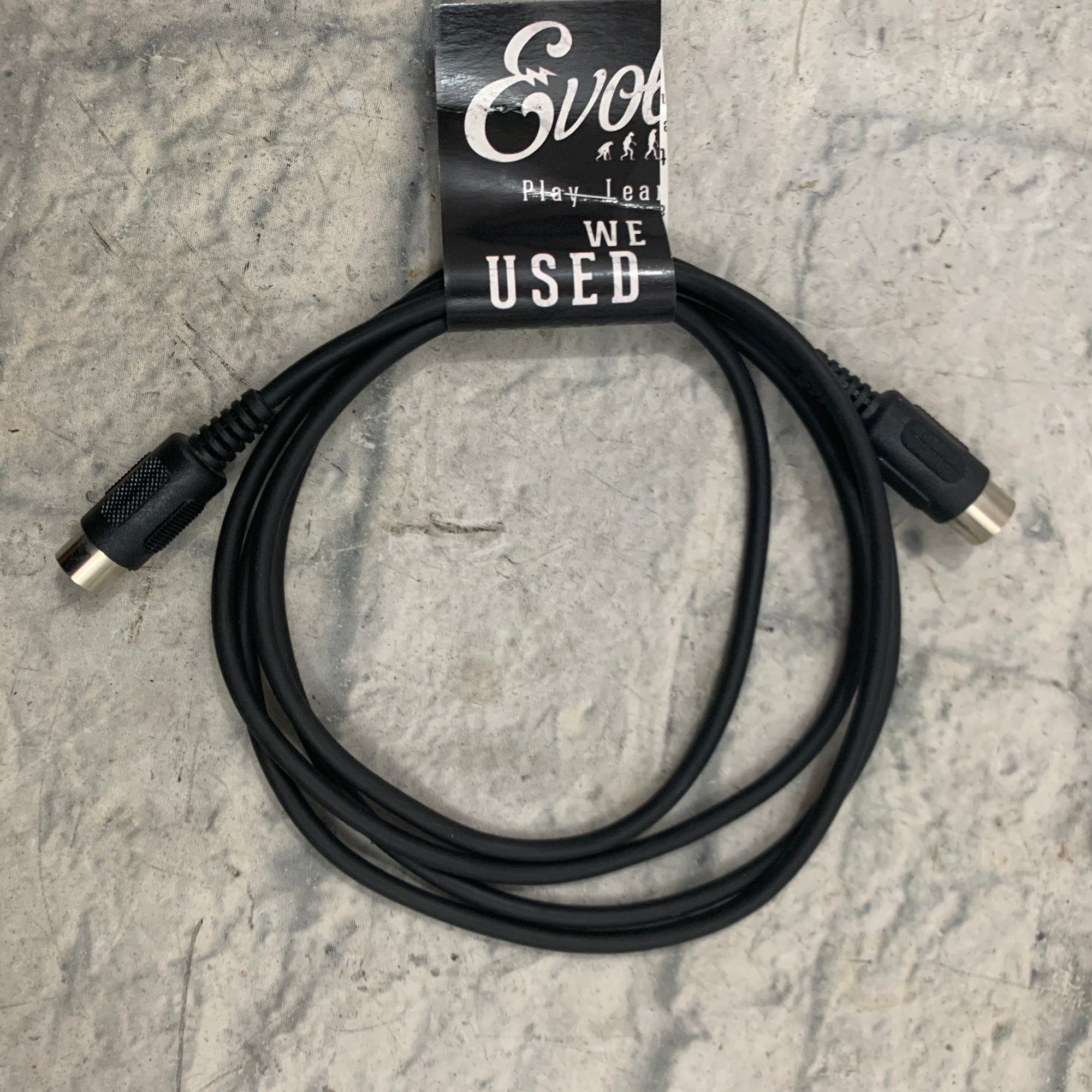 Black 6ft 5-Pin MIDI Cable