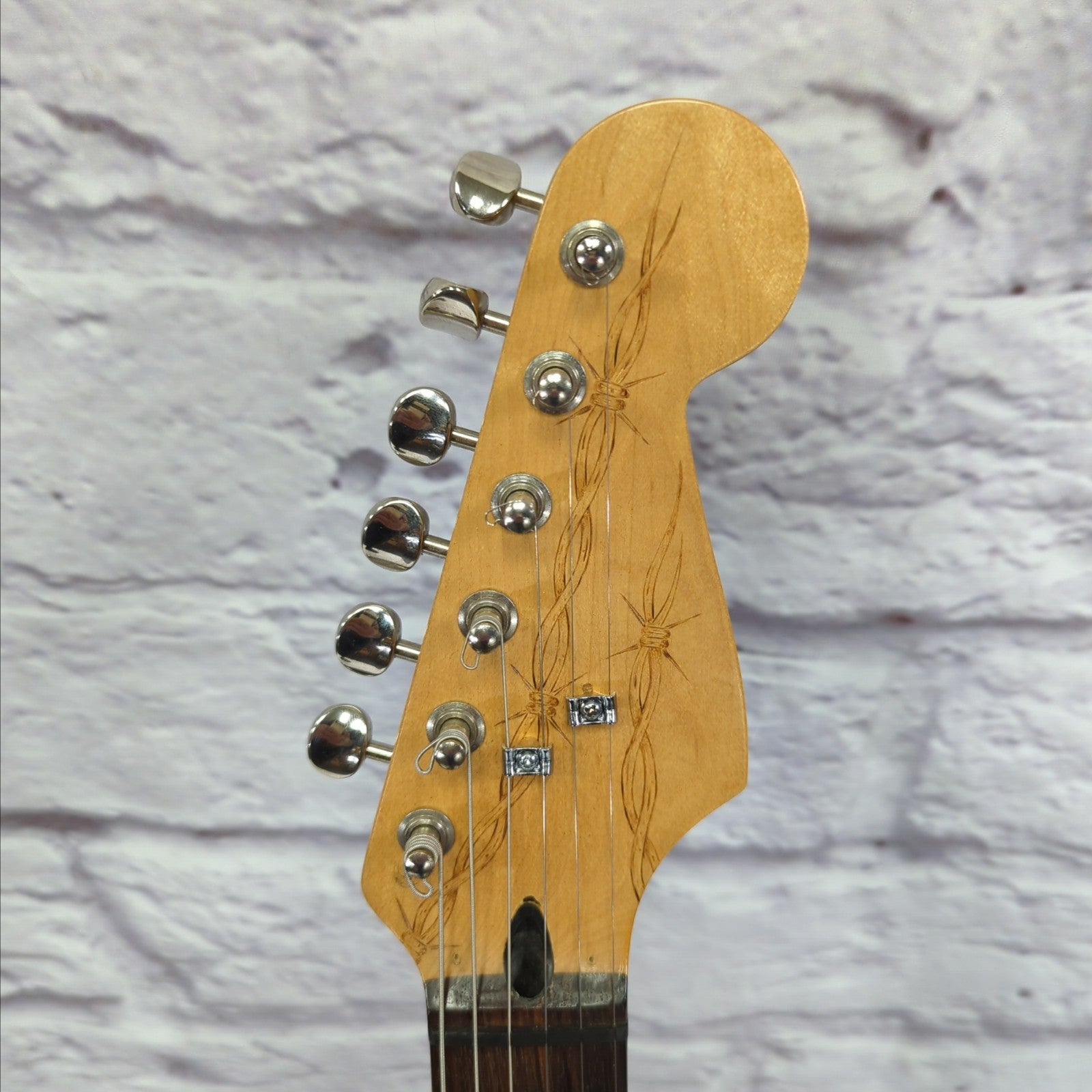 Partscaster ElectraGlide Telecaster Electric Guitar with Barbed Wire Etched Neck