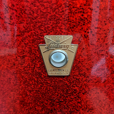 Vintage Ludwig 16x16 Red Sparkle Floor Tom Keystone Badge