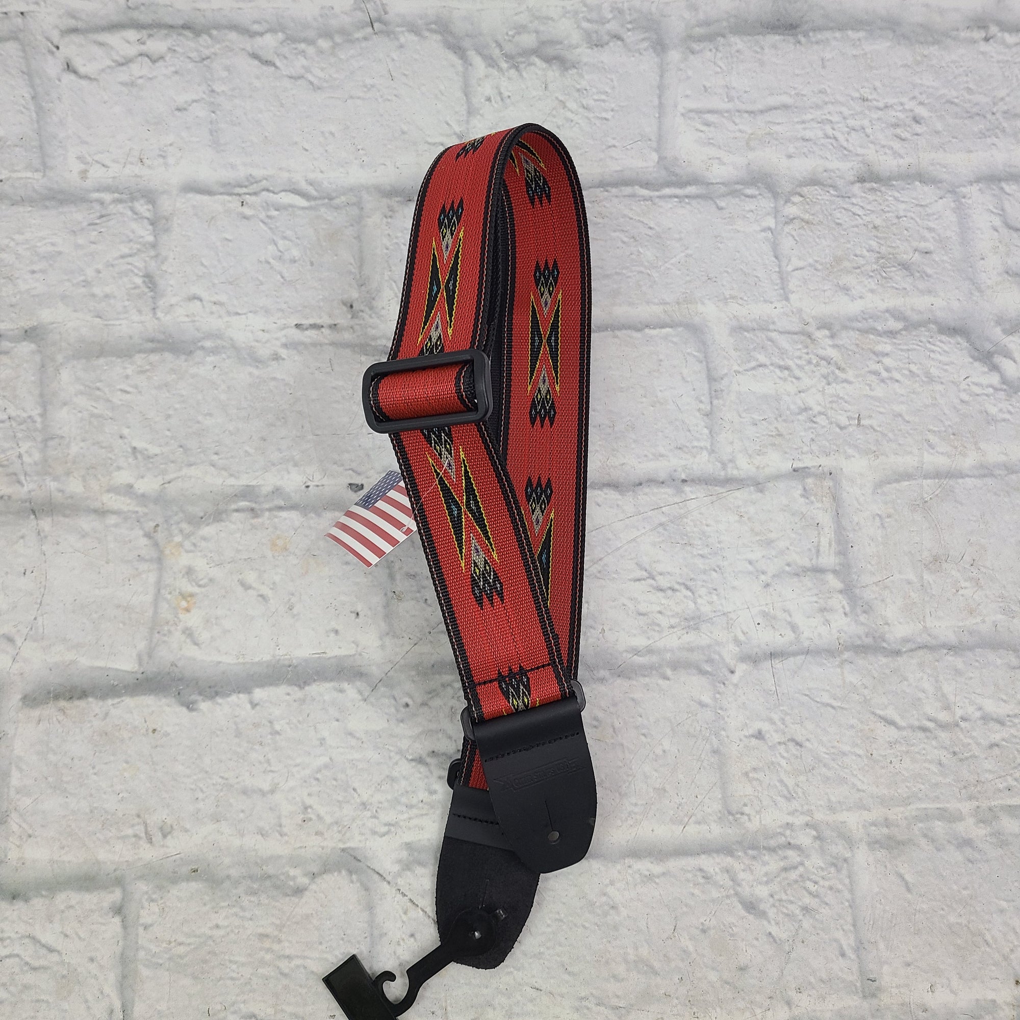 Guitar Straps USA GSU-PD2 Red/ Black/ Blue Yellow Diamond Pattern Guitar Strap