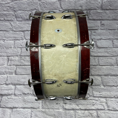 Vintage Slingerland 26x10 White Marine Pearl WMP with Red Hoops Marching Bass Drum