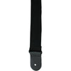 Perris 2" Basic Cotton Black Guitar Strap with Leather Ends, Fully Adjustable From 39" to 58