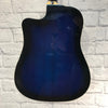 ** Ibanez Performance Series PF15 Cutaway Dreadnought Acoustic-Electric Guitar Transparent Blue Burst