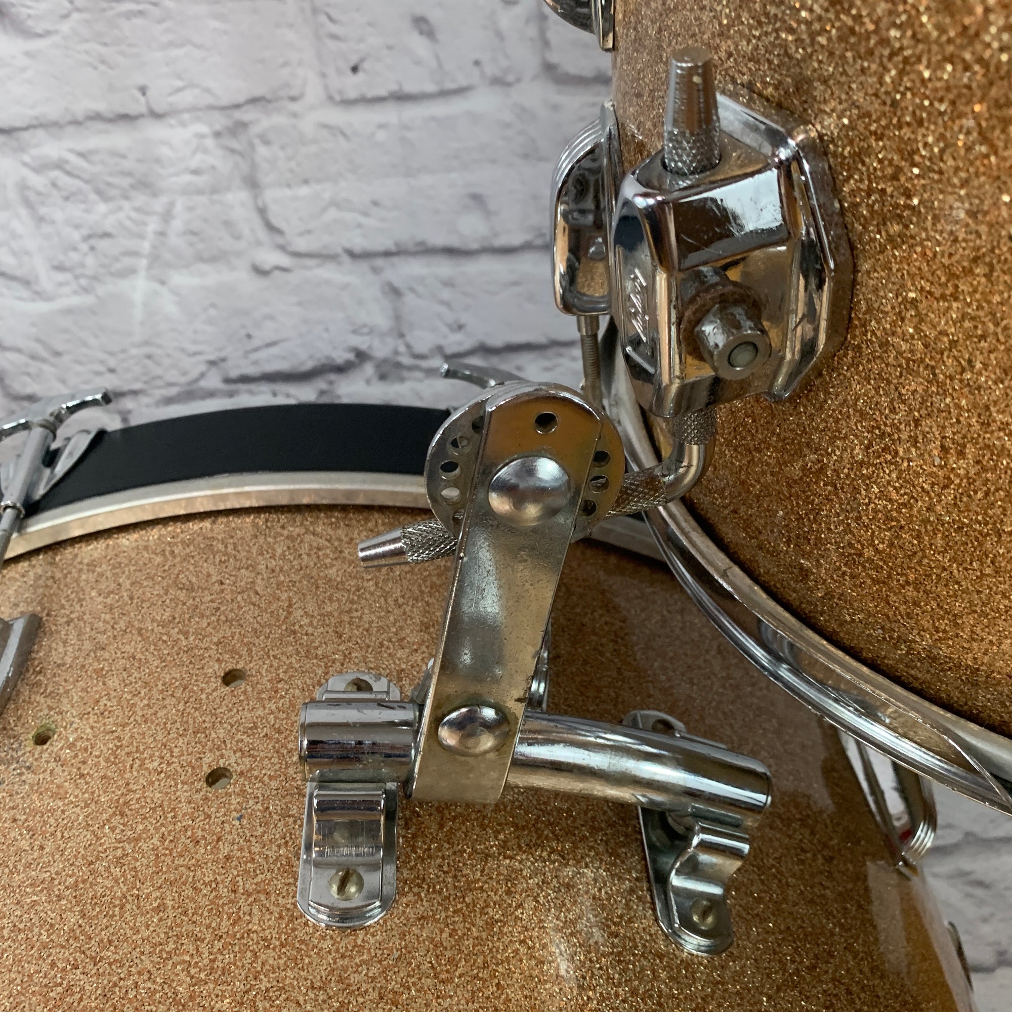 Vintage 1966 Ludwig Champagne Sparkle 3 Piece Drum Kit