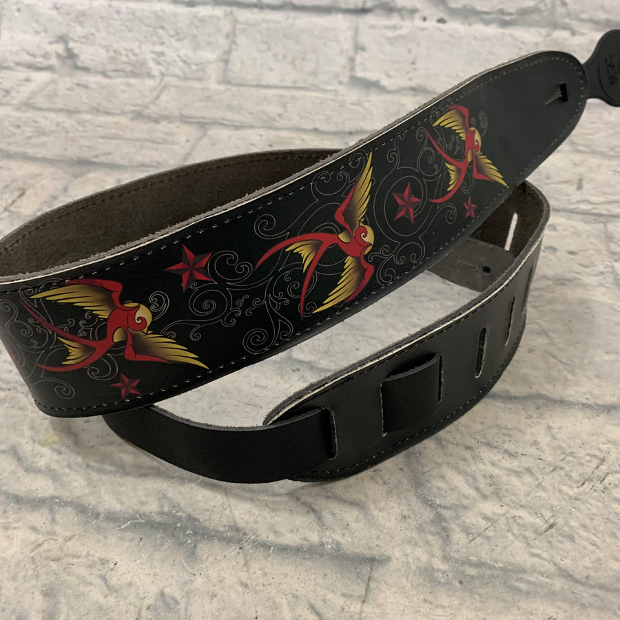 Planet Waves 25LLT06 Lethal Threat Leather Guitar Strap, Rockingbird
