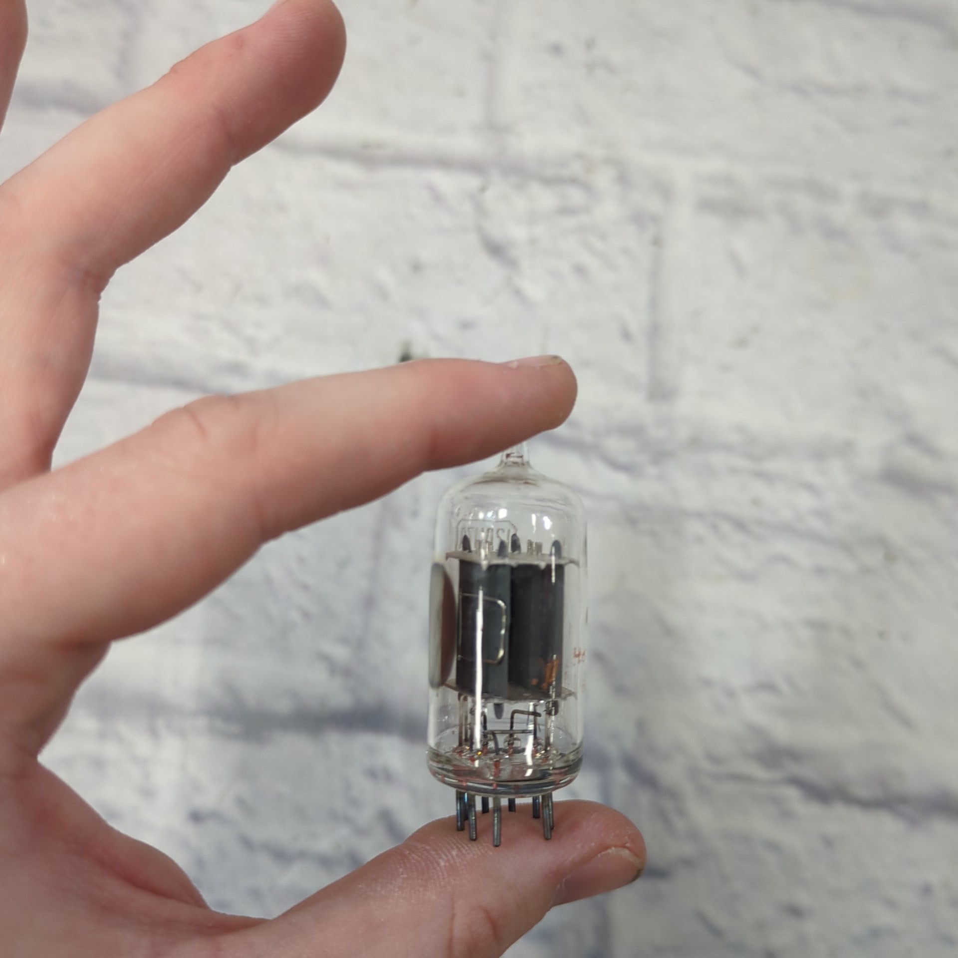 Vintage RCA 12AU7A Red Label Clear Top Tube