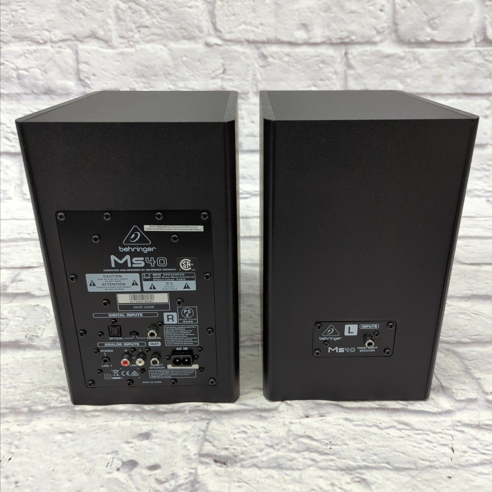 Behringer MS40 40w Stereo Near Field Studio Monitors