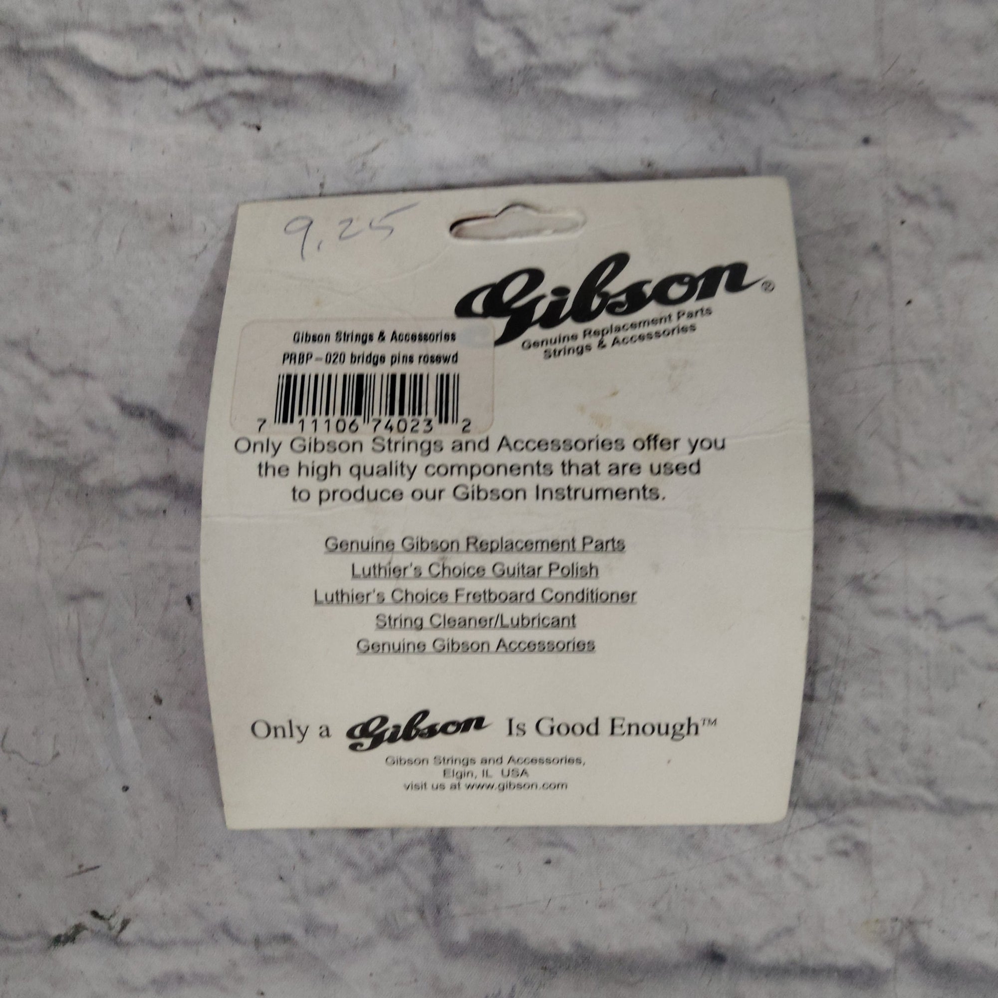 Gibson Acoustic Guitar Bridge Pins - Rosewood