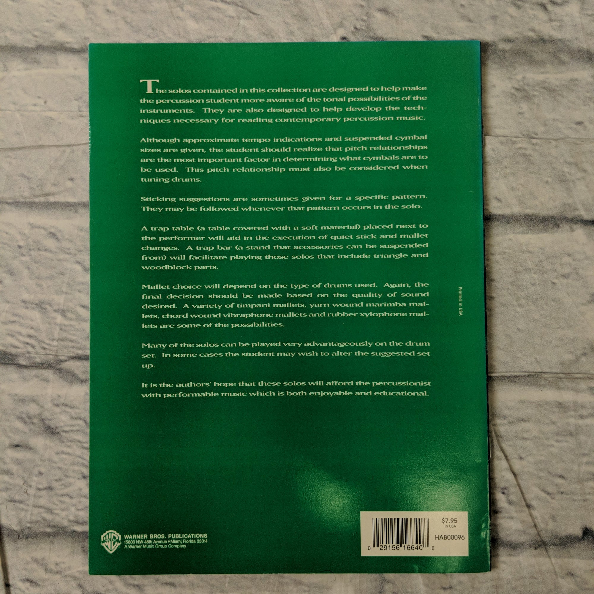 Adler's Percussion Solo Series Multiple Percussion Solos Advanced Drum Book