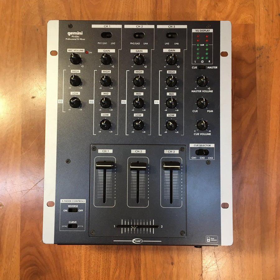 Gemini PS-626x Professional DJ Mixer w Power Supply