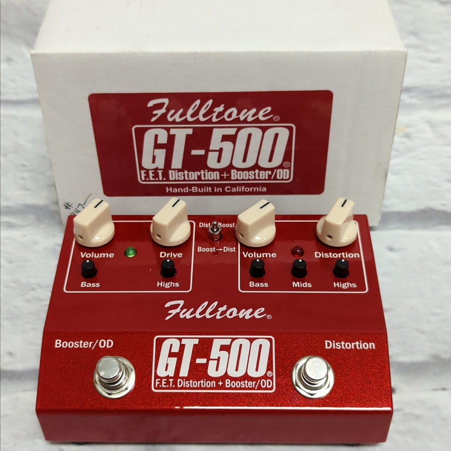 Fulltone GT-500 FET Distortion + Booster/OD Overdrive Guitar Effect Pedal