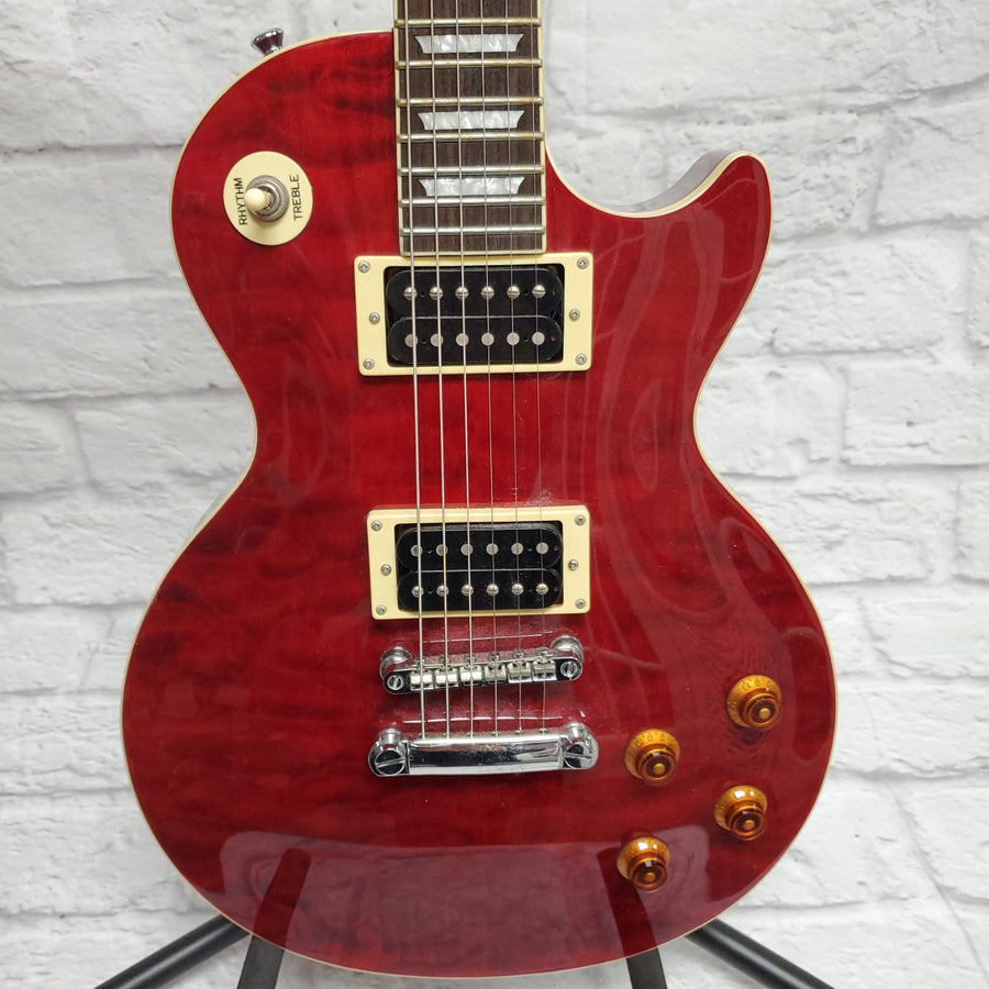 Epiphone Les Paul Classic Quilt Top Trans Red