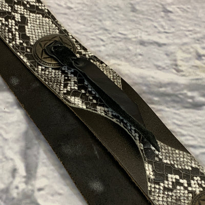 Unknown 2" Leather/Snake Print Guitar Strap