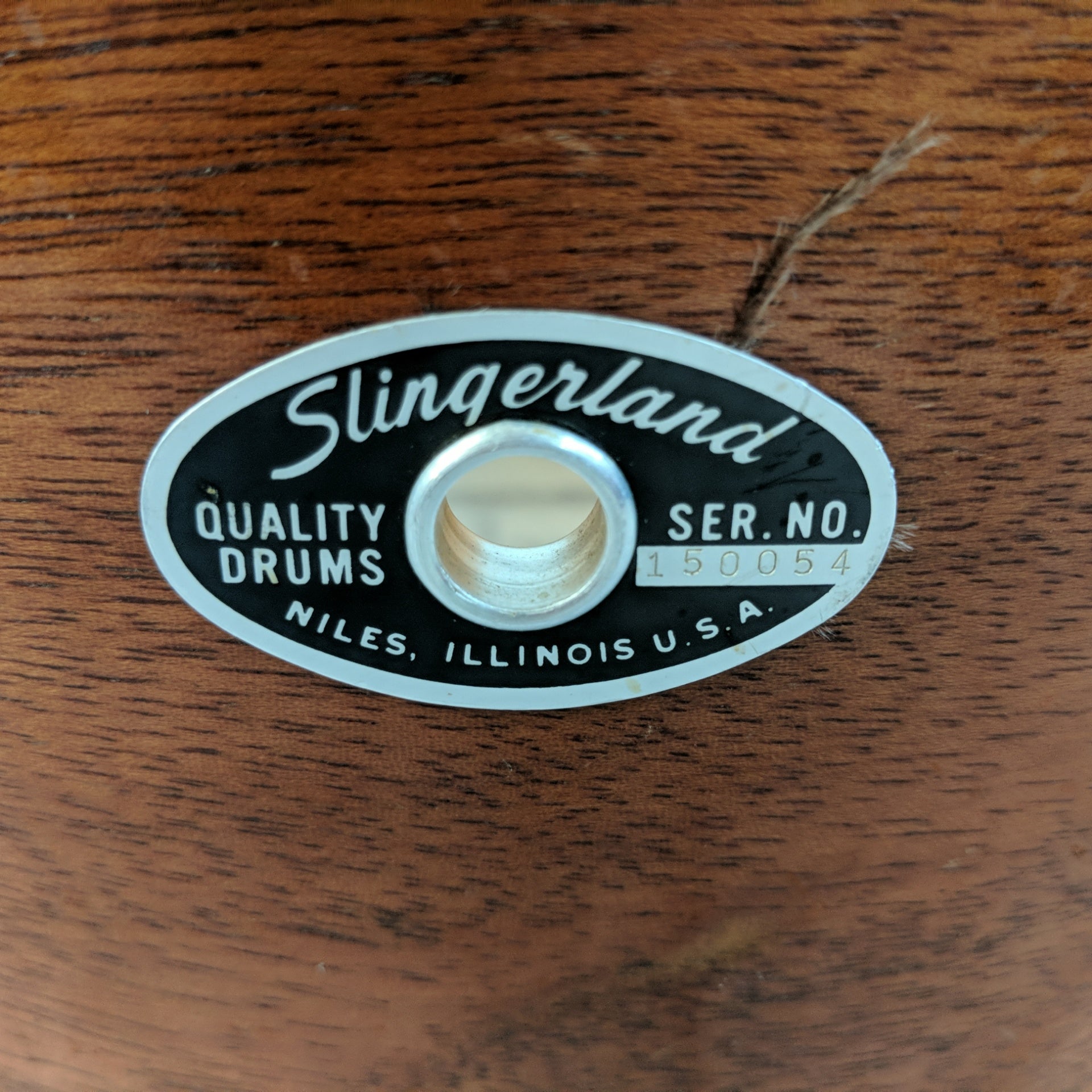 Slingerland Vintage 70s Ribbon Mahogany Veneer 3ply Clear Maple Interior 9x13 Rack Tom Shell