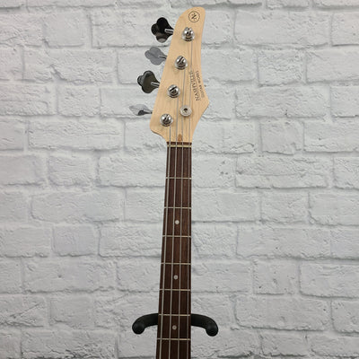 Nashville Guitar Works 220 Electric J Bass - Red. Rosewood Fretboard