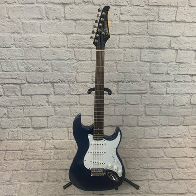 Silvertone SS15 Revolver Double Cut 2000s Blue Gray Stratocaster Guitar