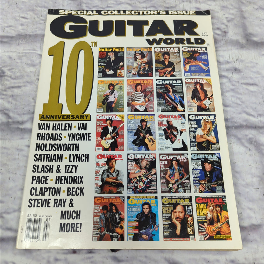 Guitar World July 1990 10 Year Anniversary Magazine with Tab