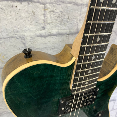 Gatto T Style Green Trans Flame Maple Top  Electric Guitar
