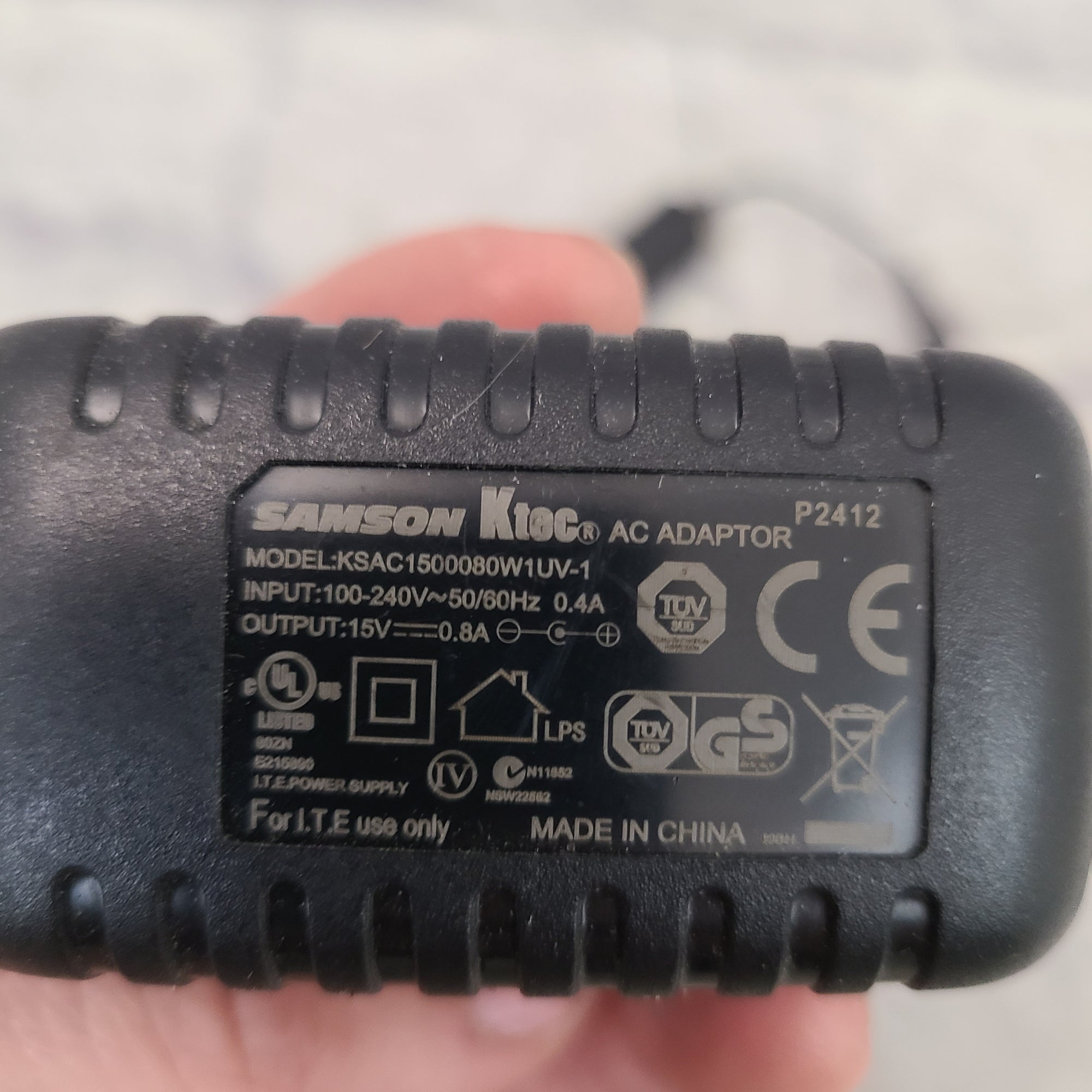 Samson 15V AC Center Positive .8A Power Supply