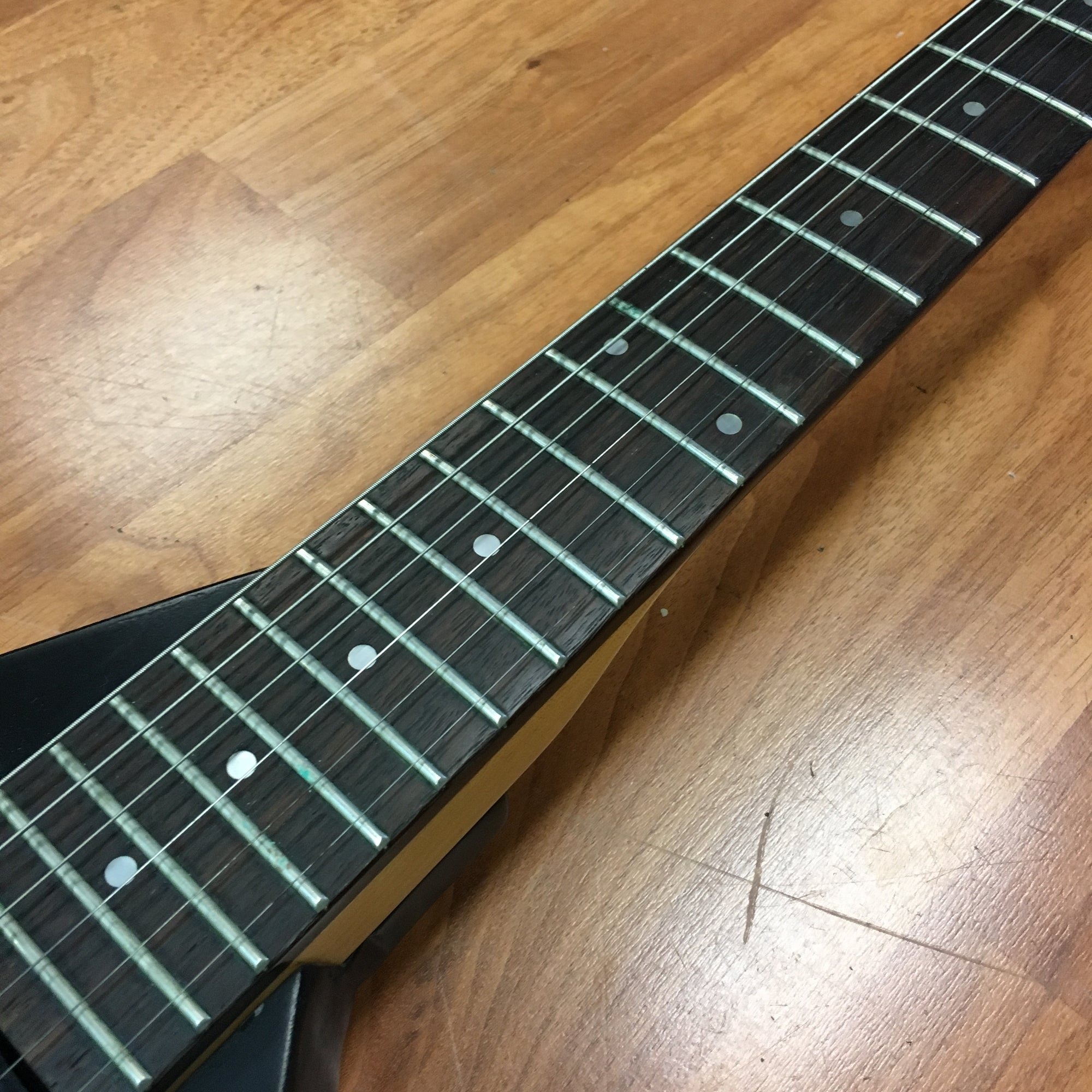 Lyon Custom Electric Guitar Teardrop Body Black