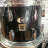 Vintage 1970s Fibes Crystalite Acrylic 4pc Drum Set Black
