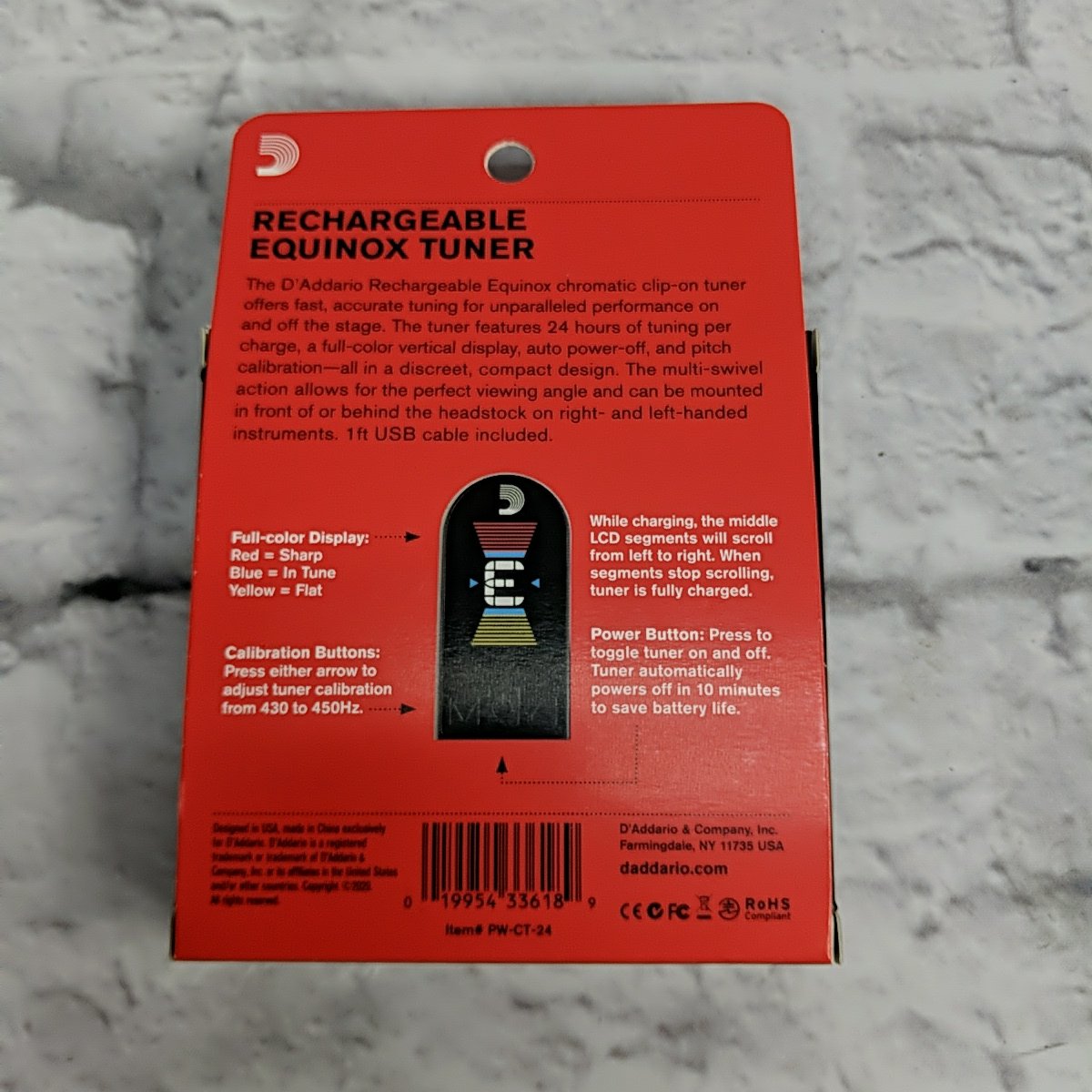 Daddario Equinox Rechargeable Clip On Tuner Tuner