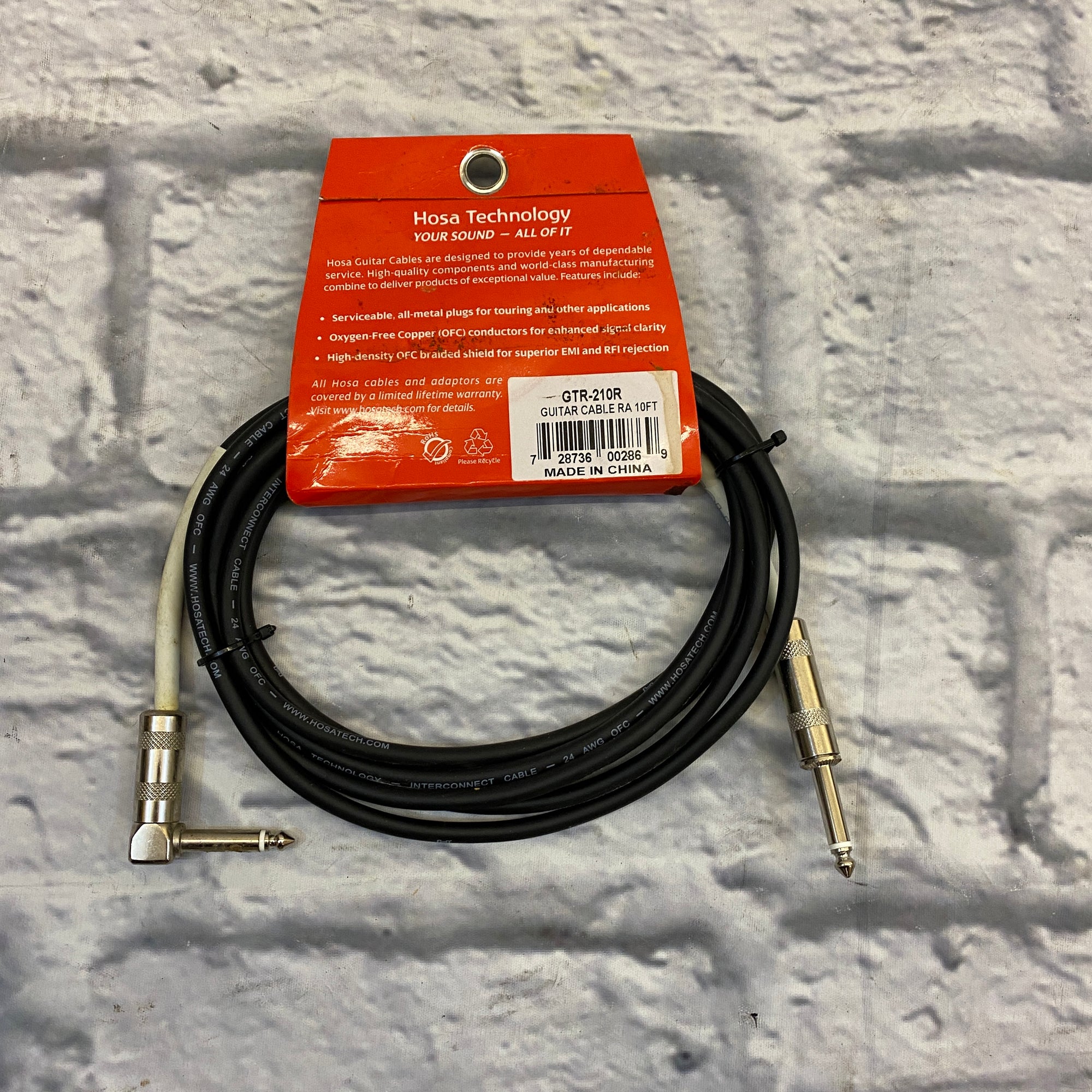 Hosa Guitar Cable Straight to Right Angle 10ft