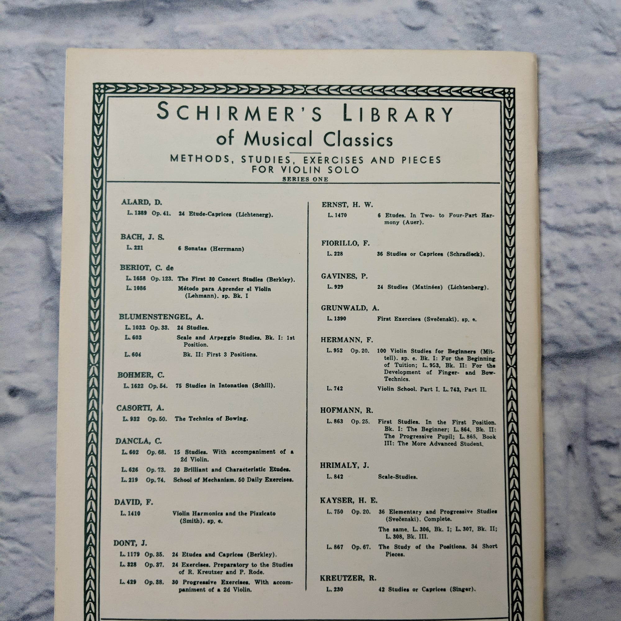 G Schirmer, Inc - A Practical Method For Violin By Nicolas Laoureux 4 parts - Part 1