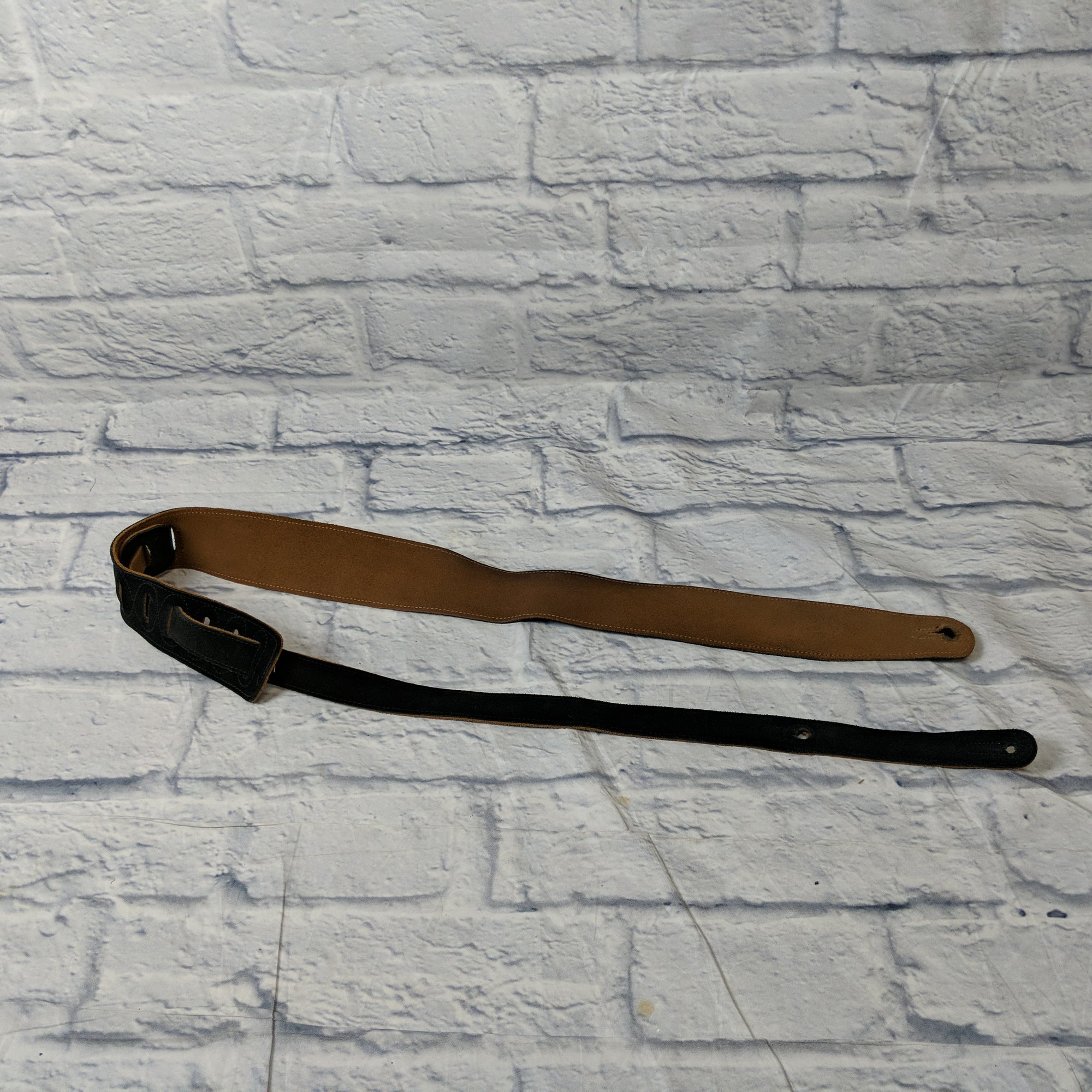 Levy's Premium 2.5" Black Brown Leather Soft Guitar Strap