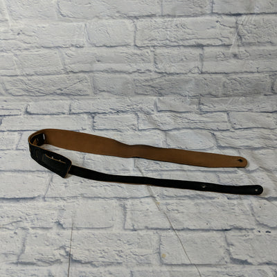 Levy's Premium 2.5" Black Brown Leather Soft Guitar Strap