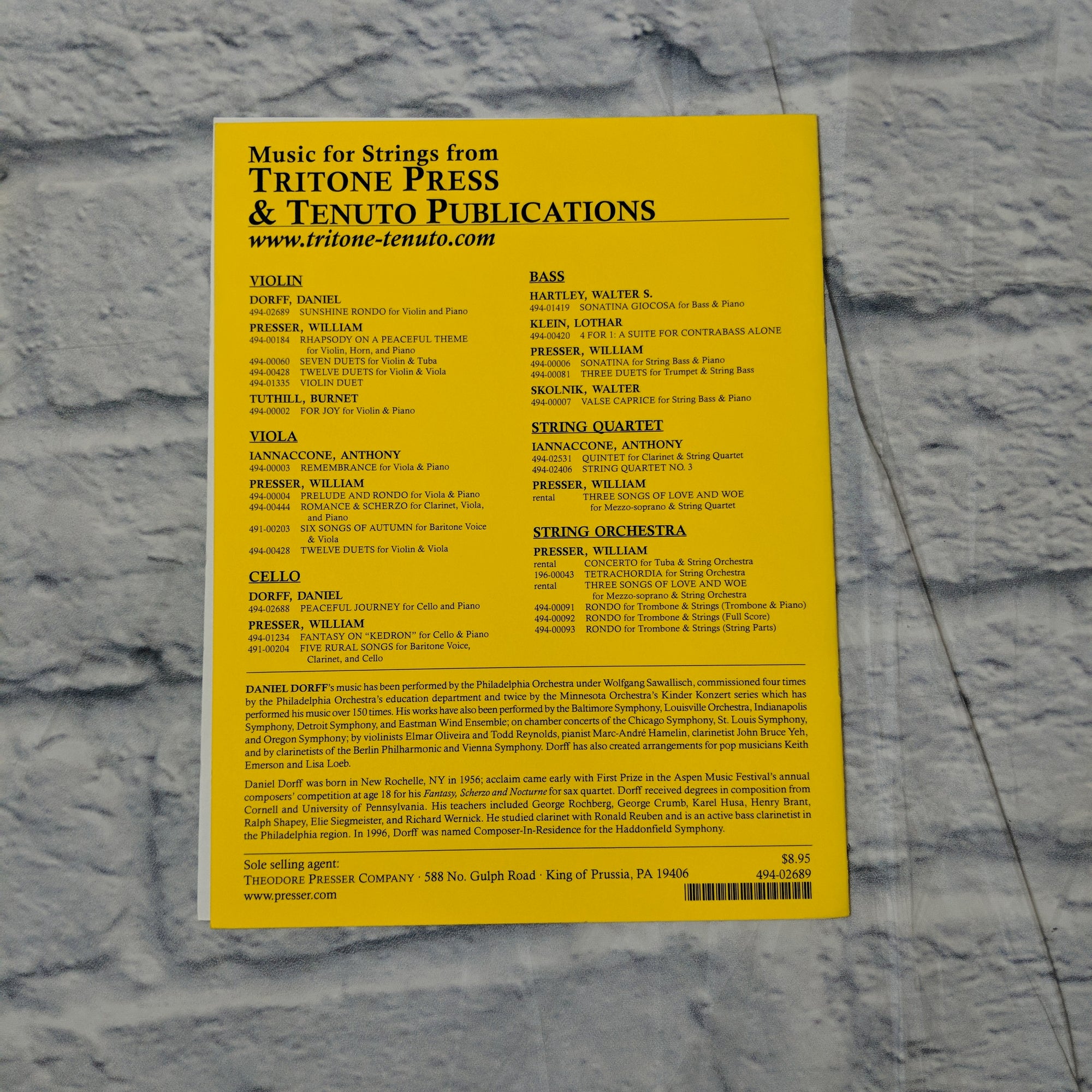 Daniel Dorff Sunshine Rondo for Violin and Piano