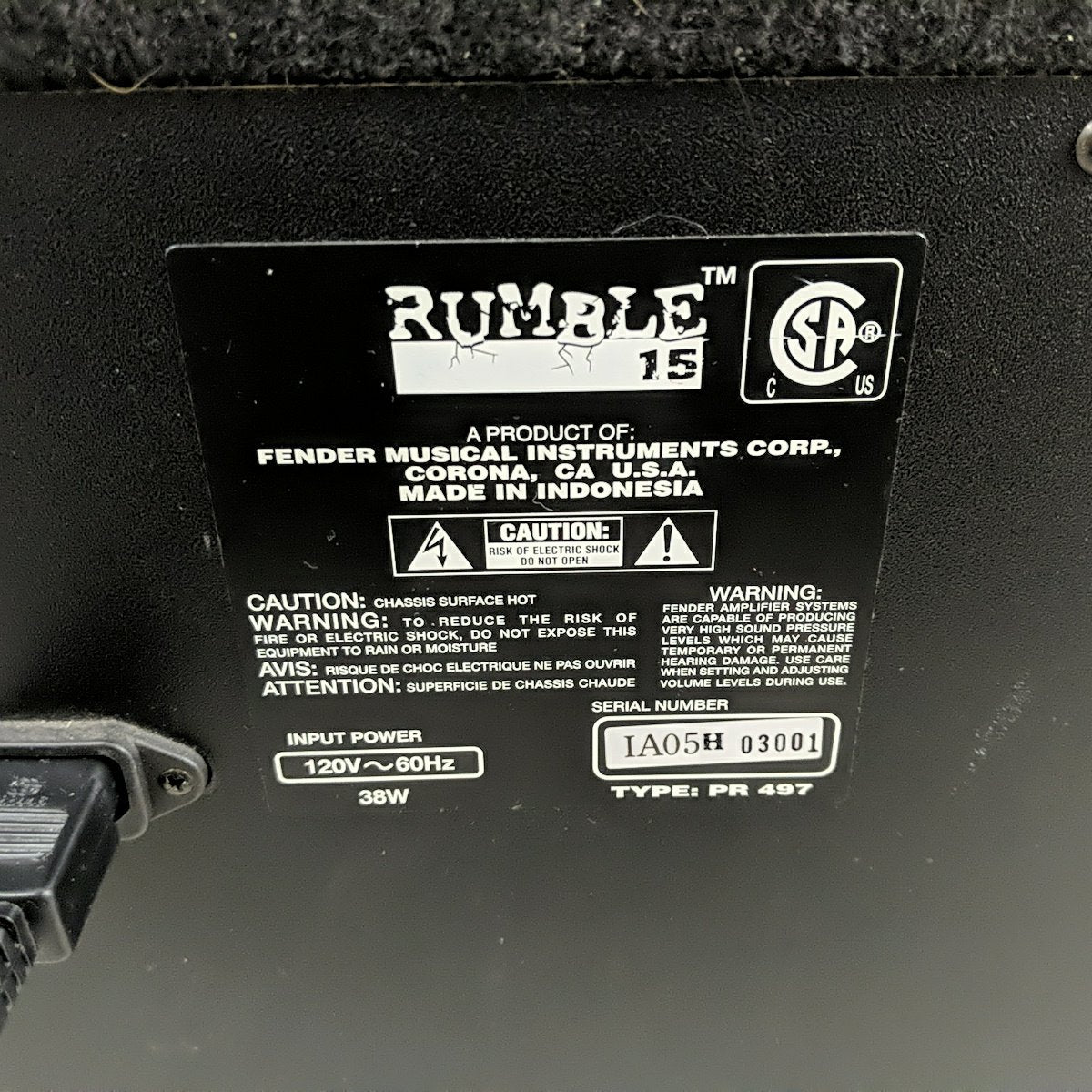 Fender Rumble 15 Combo Bass Amp