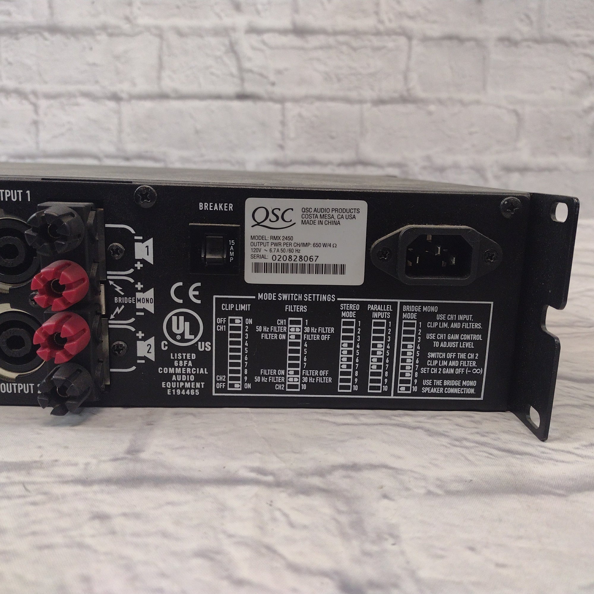 QSC RMX2450 Power Amp