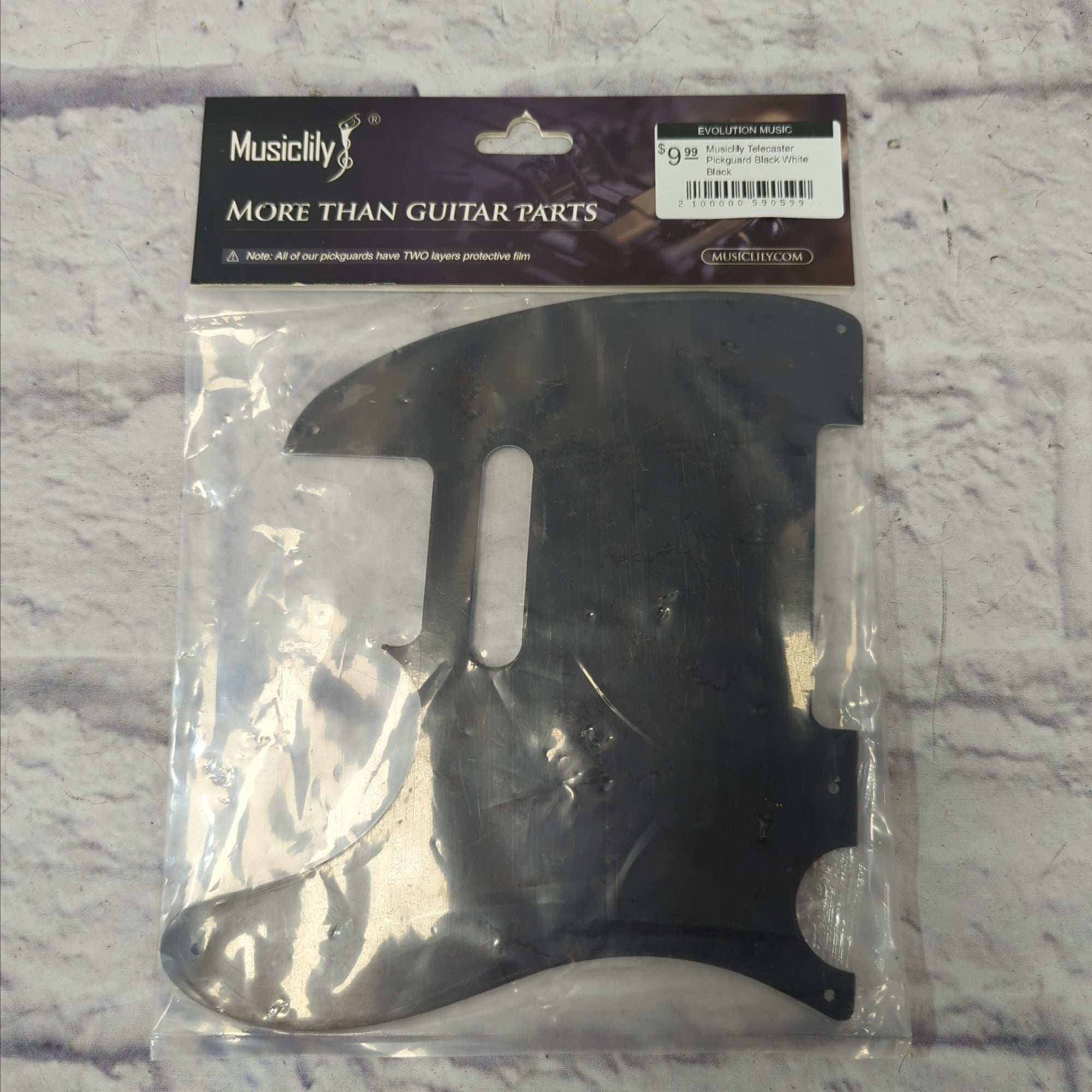 Musiclily Telecaster Pickguard Black White Black