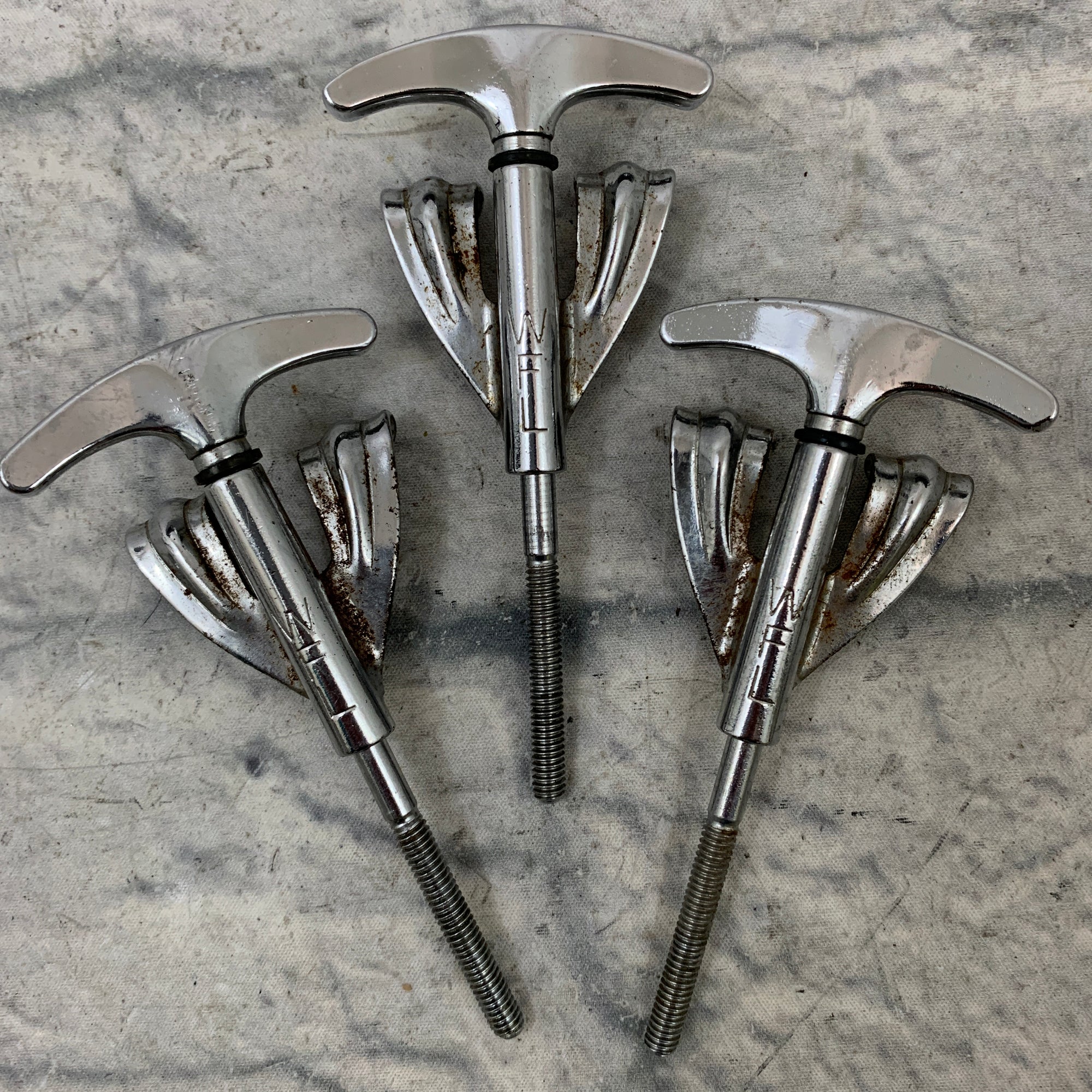 WFL Ludwig Bass Claw and Tension Rod Set of 13 Drum Part Vintage