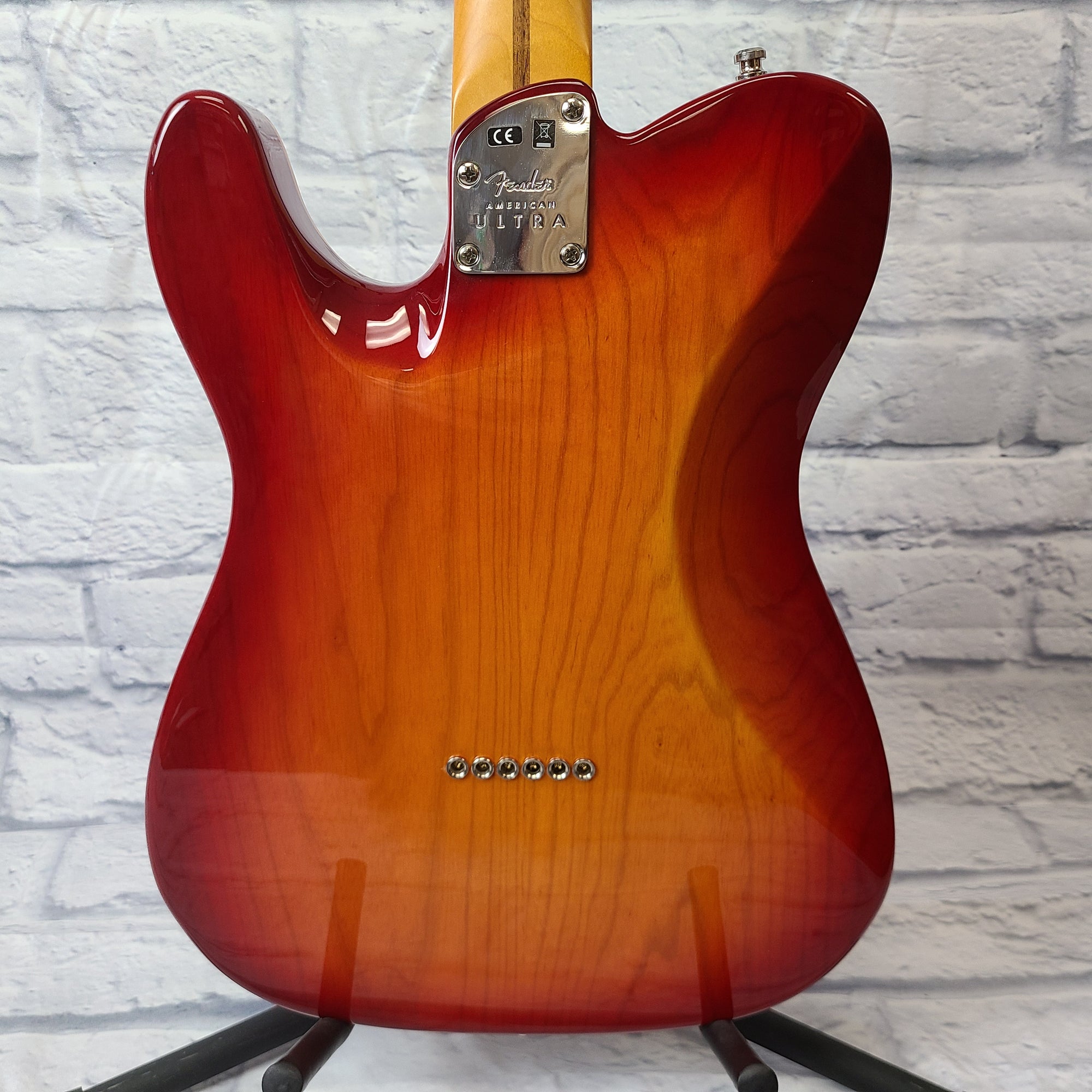 Fender American Ultra Telecaster MN PRB Electric Guitar - Plasma Red Burst