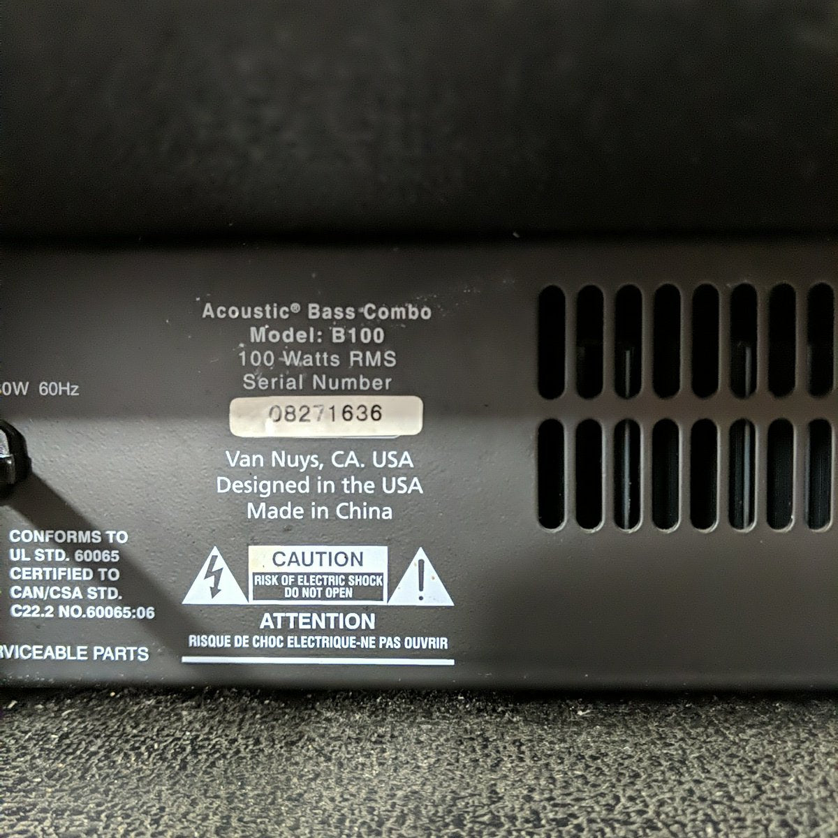 Acoustic B100 1x15 100w Bass Combo Amp