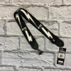 Perri's Leathers OFFICIAL LICENSING AC/DC WHITE LOGO AND BOLT ON BLACK POLYESTER GUITAR STRAP