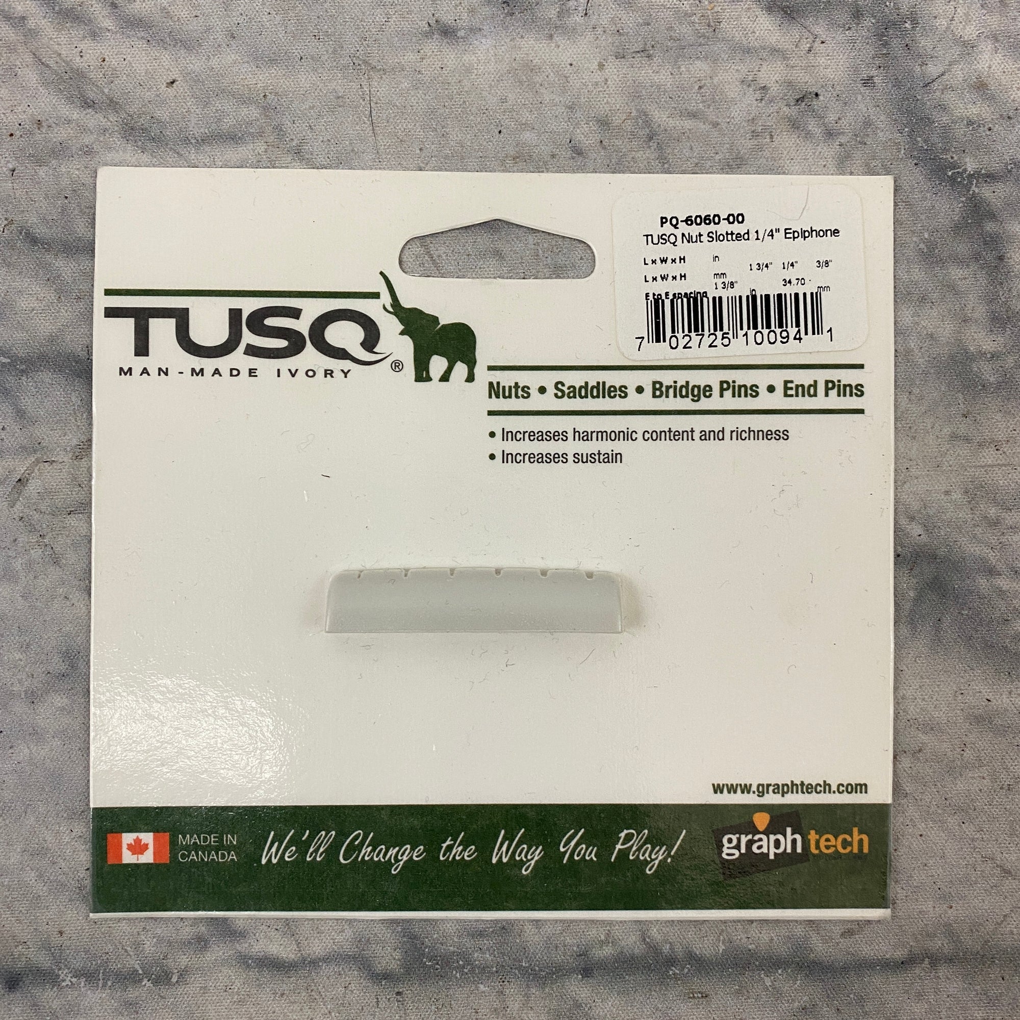 Tusq Epiphone 1/4" Acoustic Guitar Nut