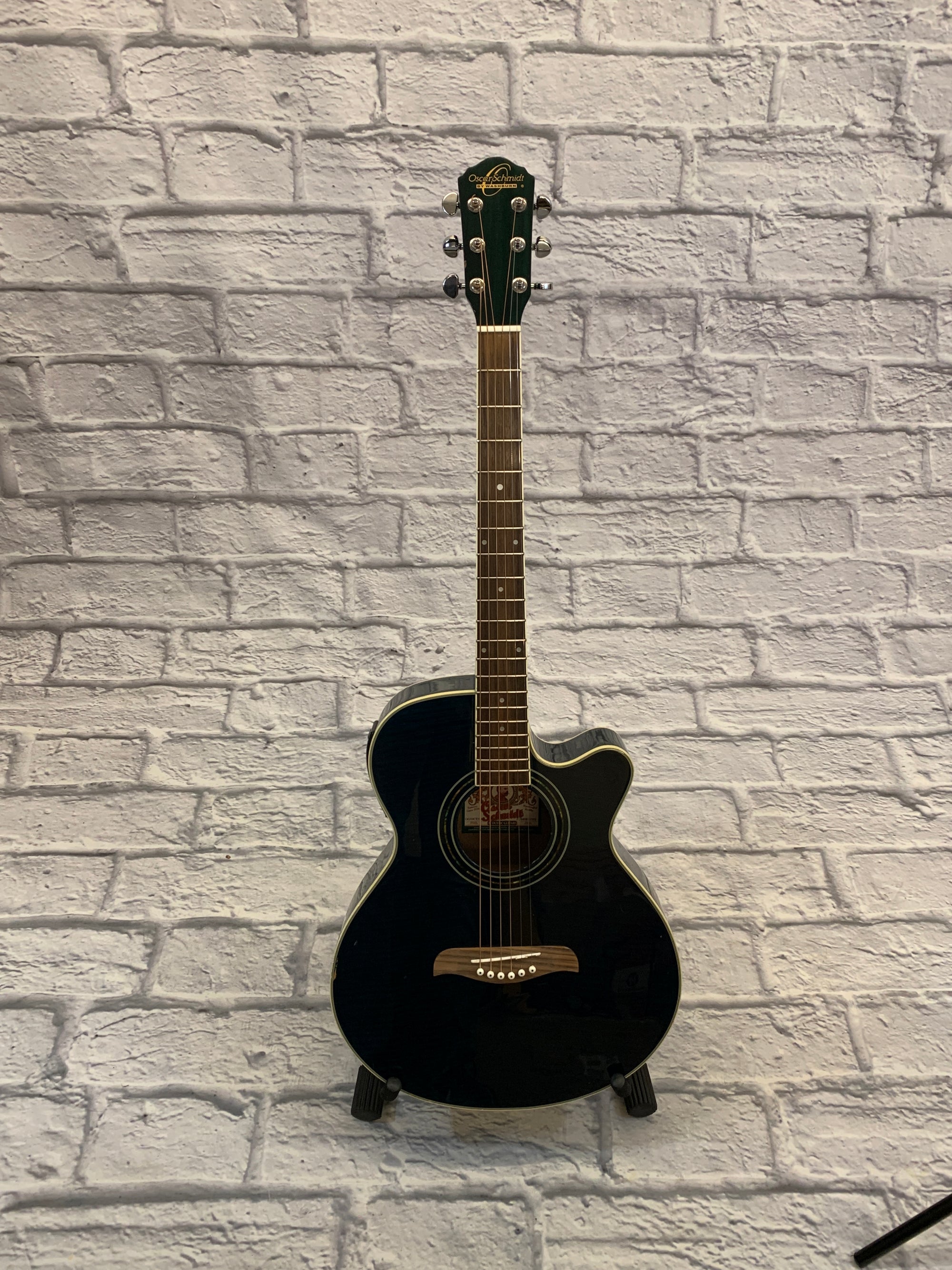 Oscar Schmidt OG10CETB Cutaway Acoustic Electric  Transparent Green